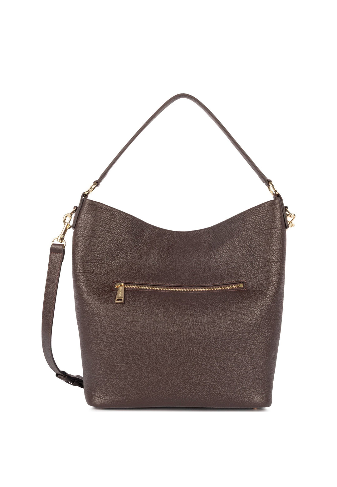 Lancaster Sac seau Zippé L Dune Marron Foncé — vue de dos