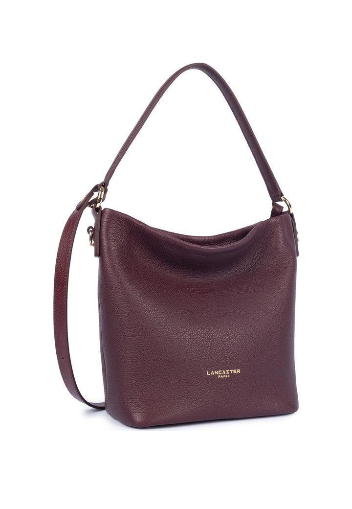Lancaster Sac seau Zippé M Dune Bordeaux foncé — vue de cote