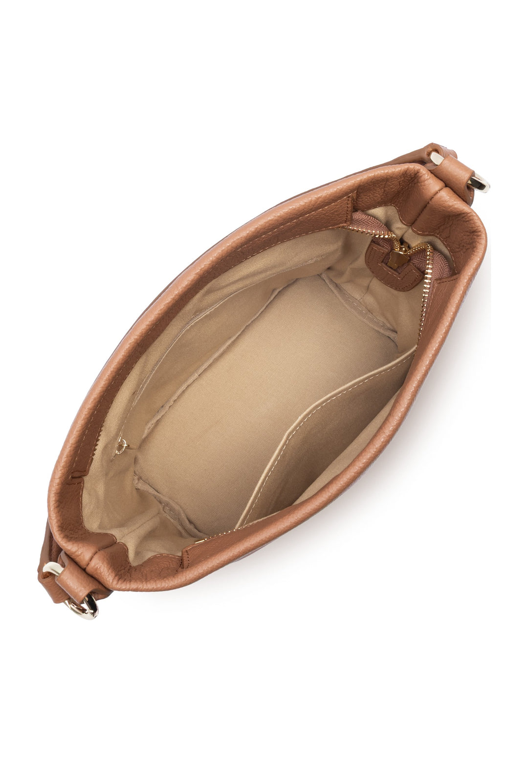 Lancaster Sac seau Zippé M Dune Camel — vue interieure