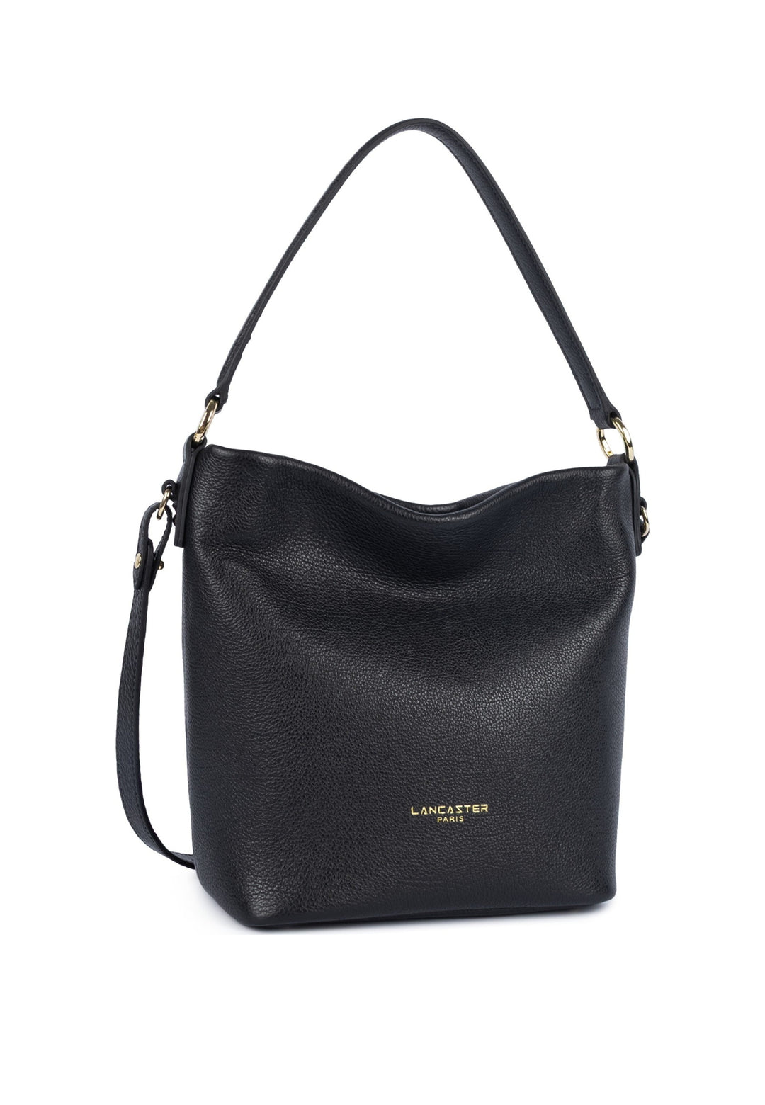 Lancaster Sac seau Zippé M Dune Noir — vue de cote
