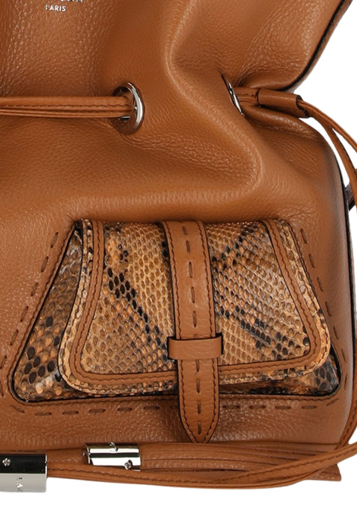 Lancel Mala de balde M Premier Flirt Python Camel Mulher