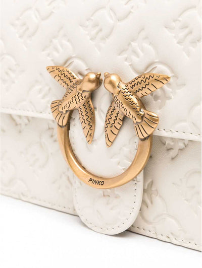 Pinko Sac Rabat Love One Mini Dc Vitello Seta Blanc A1YBZ14Q