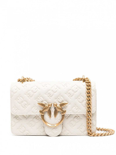 Pinko Sac Rabat Love One Mini Dc Vitello Seta Blanc A1YBZ14Q