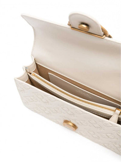 Pinko Sac Rabat Love One Mini Dc Vitello Seta Blanc A1YBZ14Q