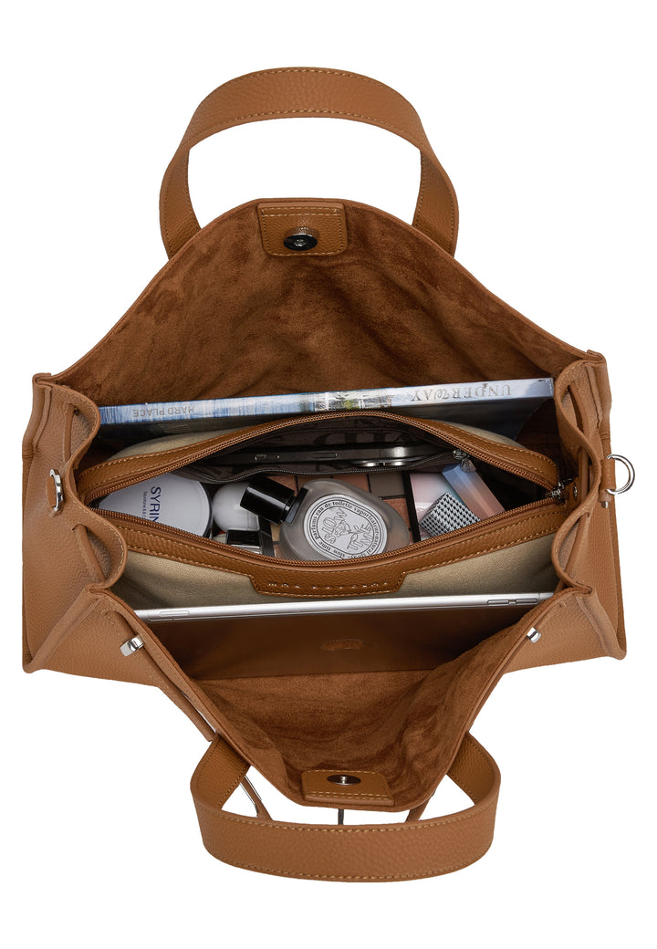 Mac Douglas Cabas M Tote Land Camel, vue intérieure avec objets
