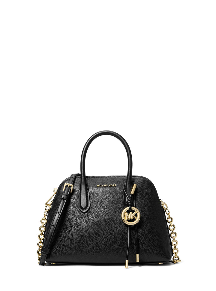 Michael Kors Sac à main Cuir Freddie Moyen Dôme Noir — vue de face