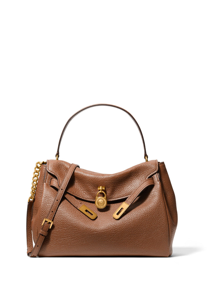 Michael Kors Sac à main Cuir Hamilton Moderne Grand Rabat Cognac — vue de face