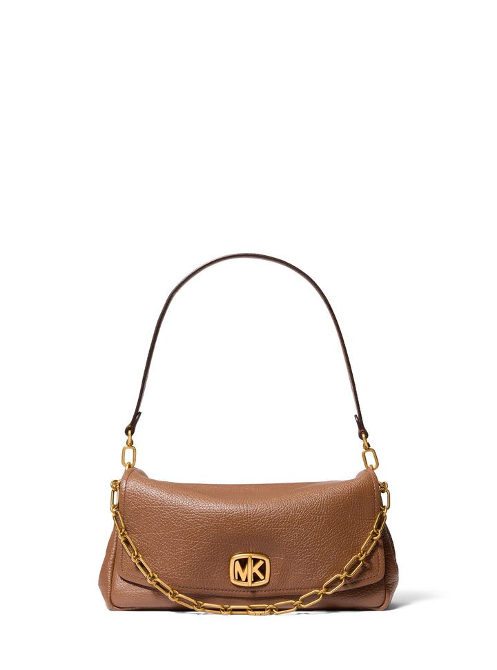 Michael Kors Sac Bandoulière Cuir Bryant Grand Chaîne Cognac — vue de face