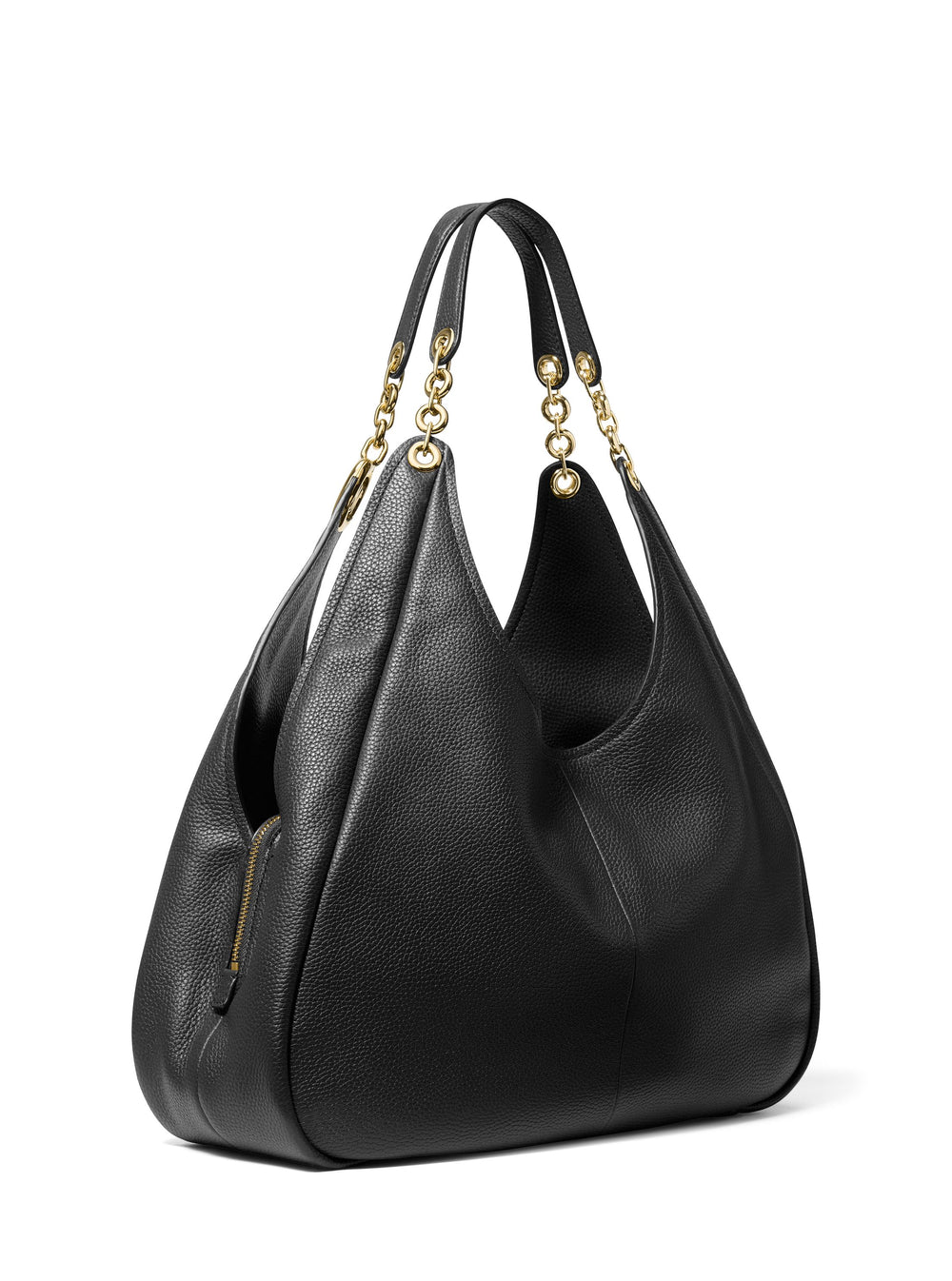 Michael Kors Sac Bandoulière Cuir Ellie Grand Tripartite Noir — vue de dos