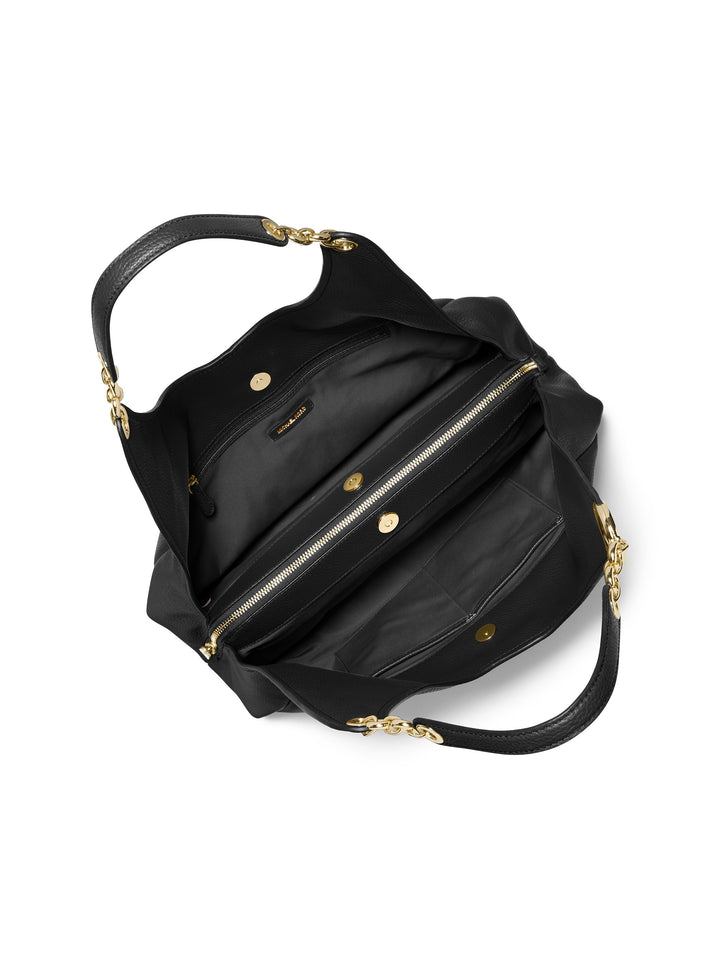 Michael Kors Sac Bandoulière Cuir Ellie Grand Tripartite Noir — vue intérieure
