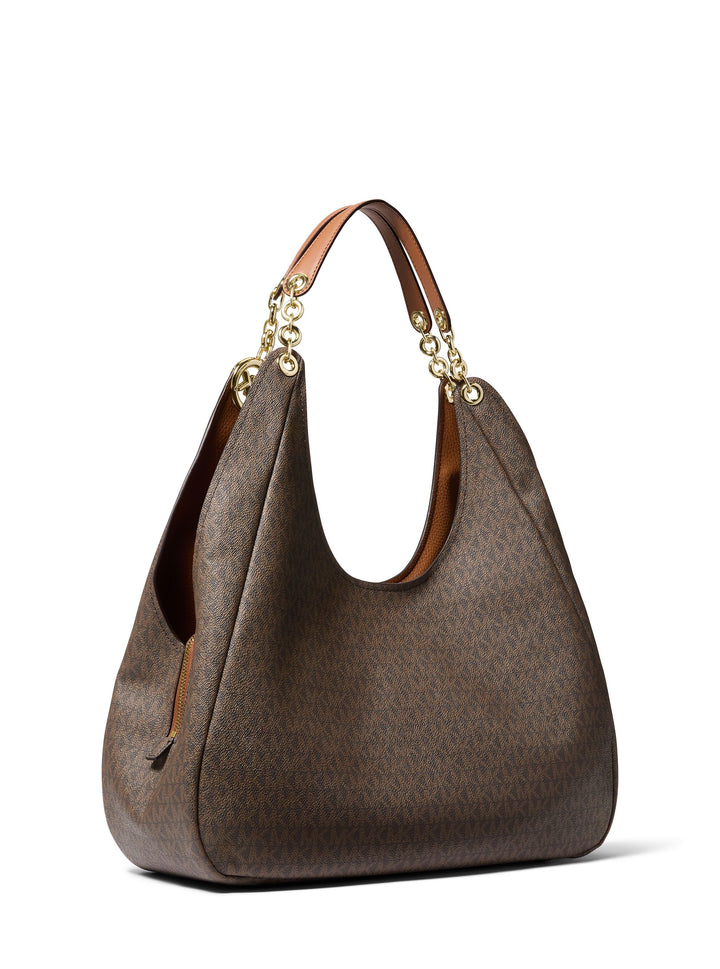 Michael Kors Sac Bandoulière Ellie Grand Tripartite Marron — vue de dos
