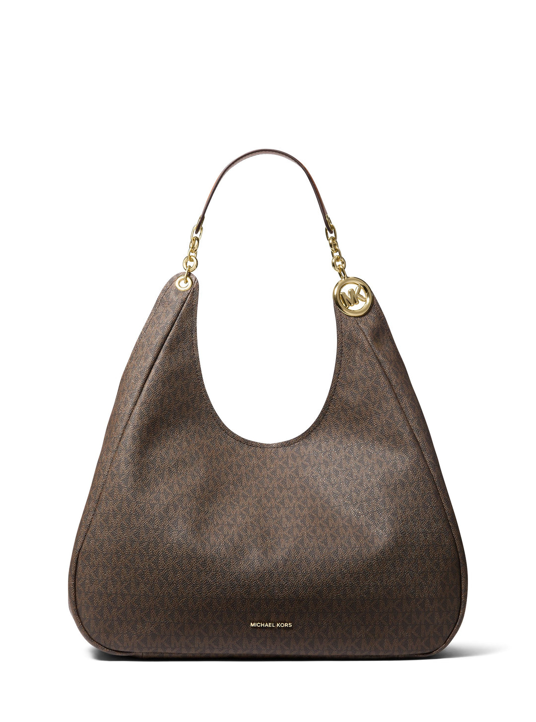 Michael Kors Sac Bandoulière Ellie Grand Tripartite Marron — vue de face