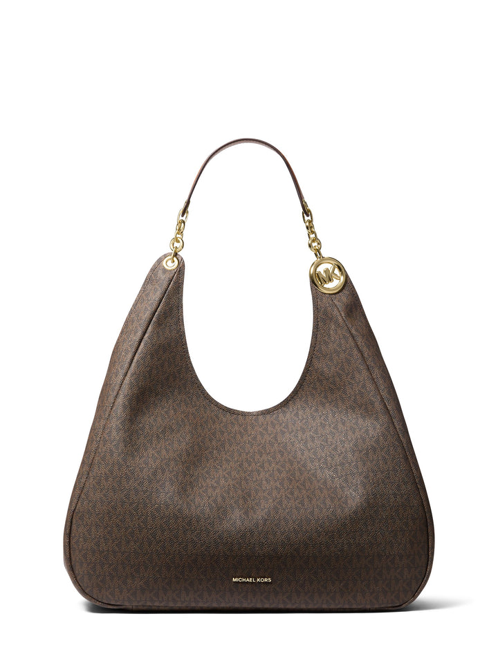 Michael Kors Sac Bandoulière Ellie Grand Tripartite Marron — vue de face