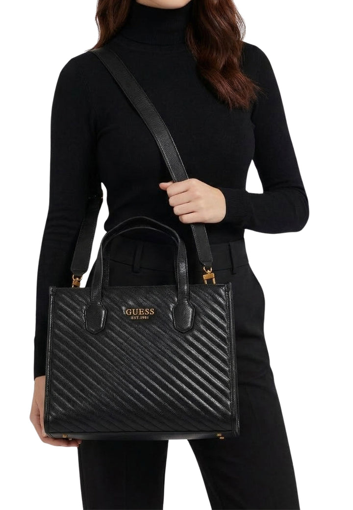 Cabas / Shopping Guess Silvana 2 Comp Tote Black QV866522