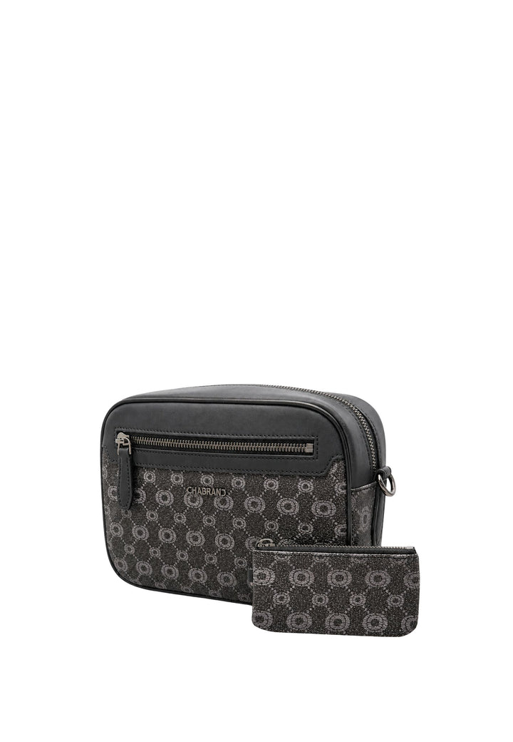 Chabrand mini messenger bag in logo-coated canvas with leather