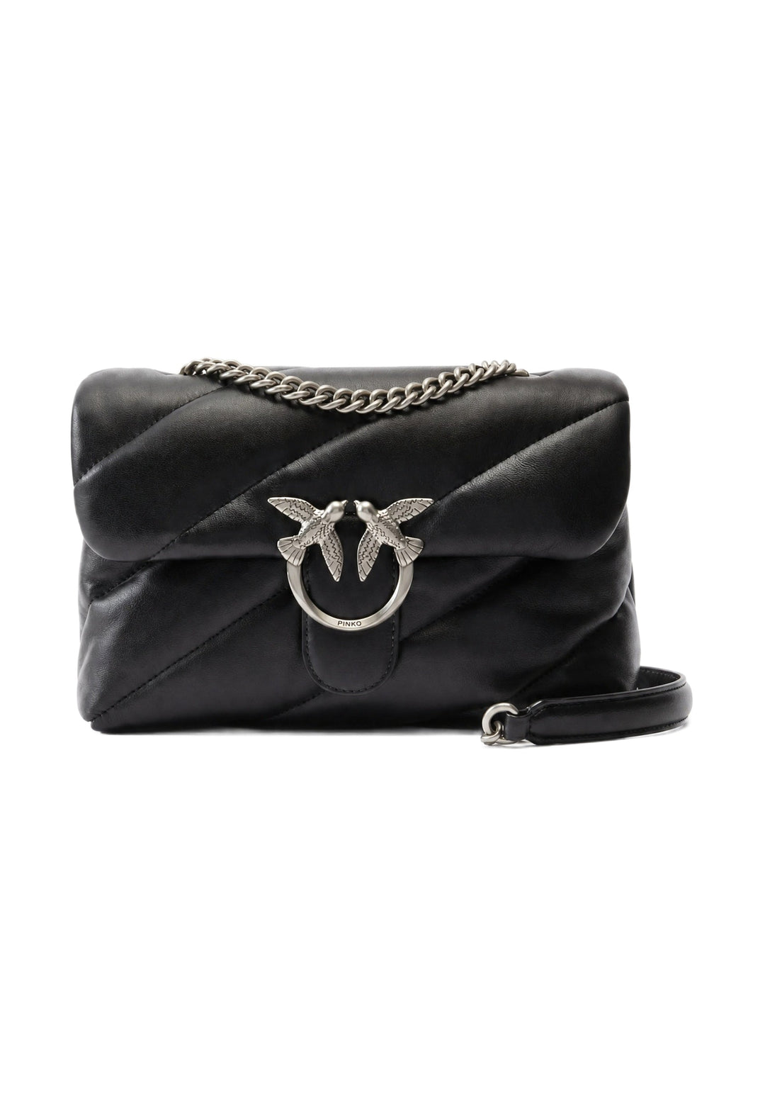 Pinko Love Puff Classic sac à main cuir matelassé noir - vue 1