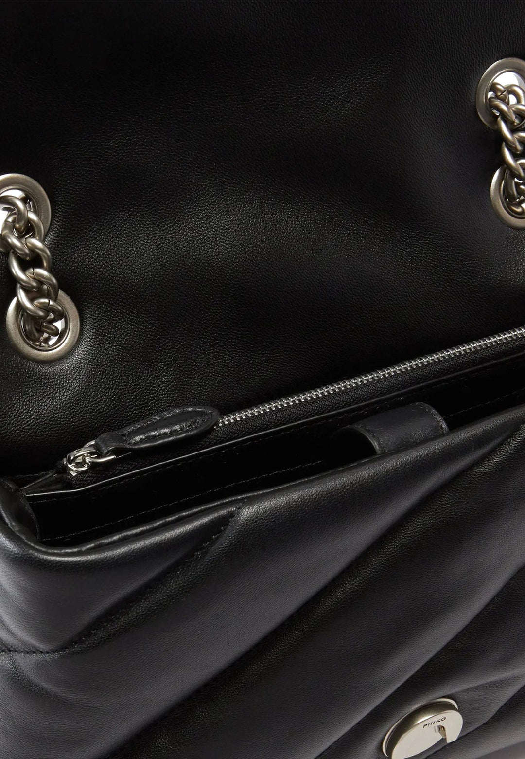Pinko Love Puff Classic sac à main cuir matelassé noir - vue 6