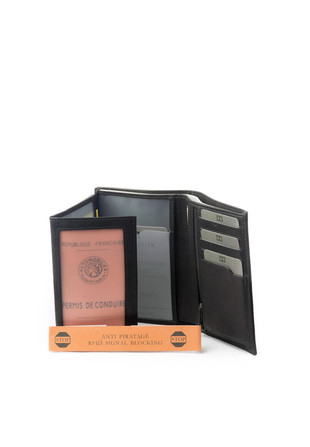 Leren portemonnee Coulter David William D5342 Zwart