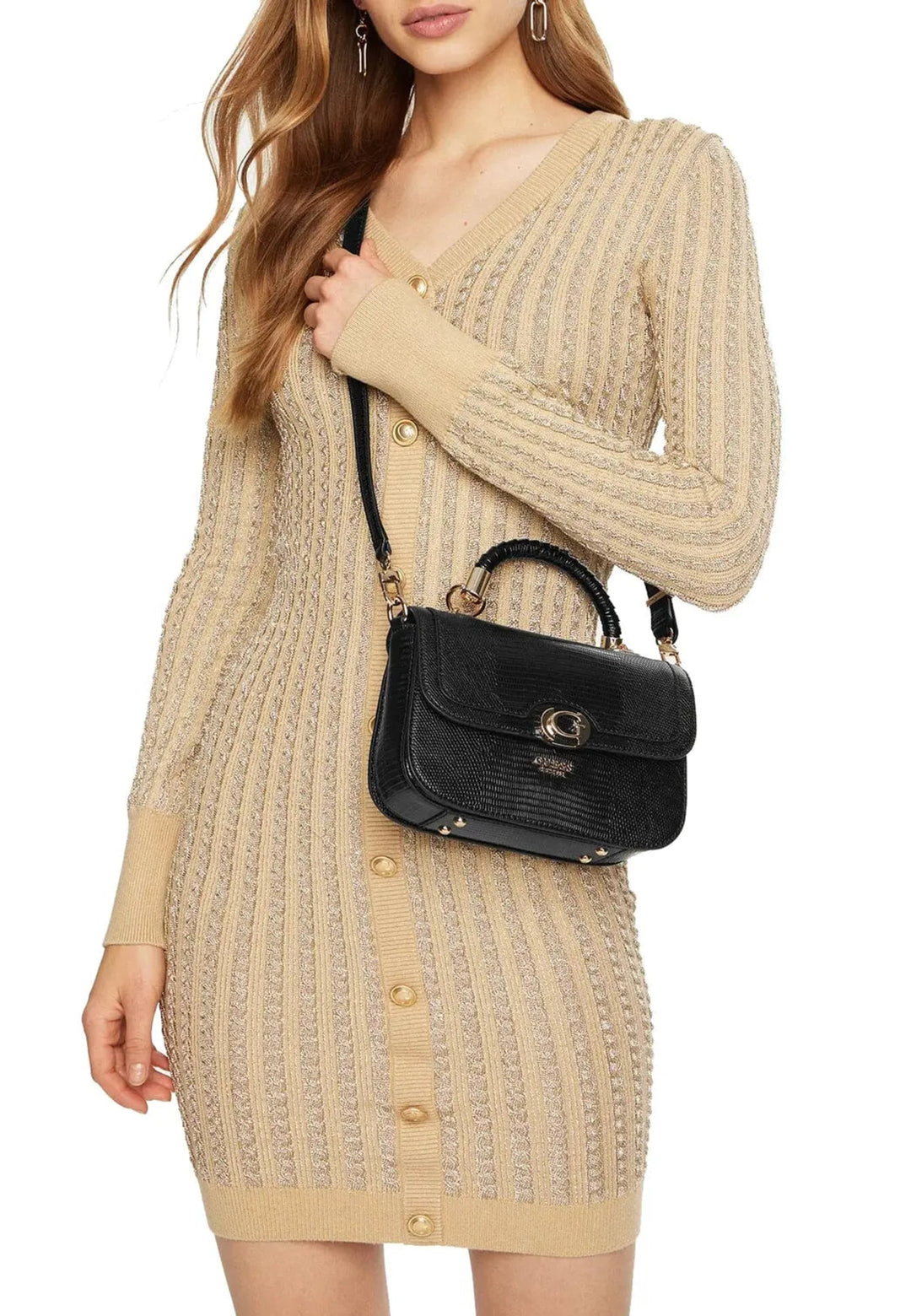 Sac Bandoulière Guess Orlina Society Satch Black -- vue 3 sur 10