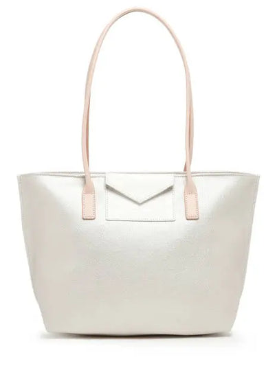 Sac cabas épaule Zippée M Maya Lancaster 517-29 Nacre-Blanc -Rose