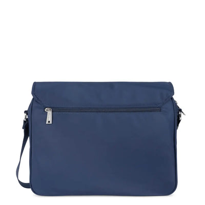 Sac gibecière A rabat aimanté L Basic Vita Lancaster 510-79 Bleu Foncé