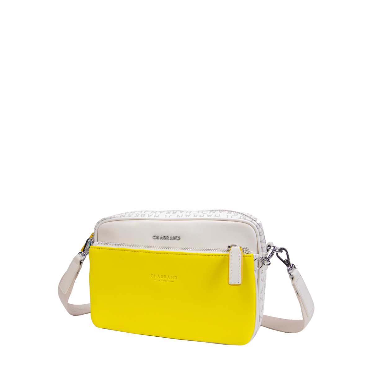 Mini-sacoche beige & jaune en synthétique siglé Chabrand 84340895