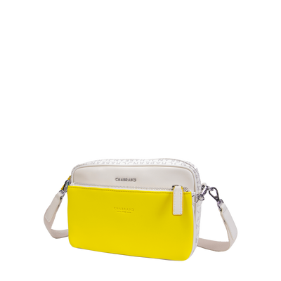 Mini-sacoche beige & jaune en synthétique siglé Chabrand 84340895