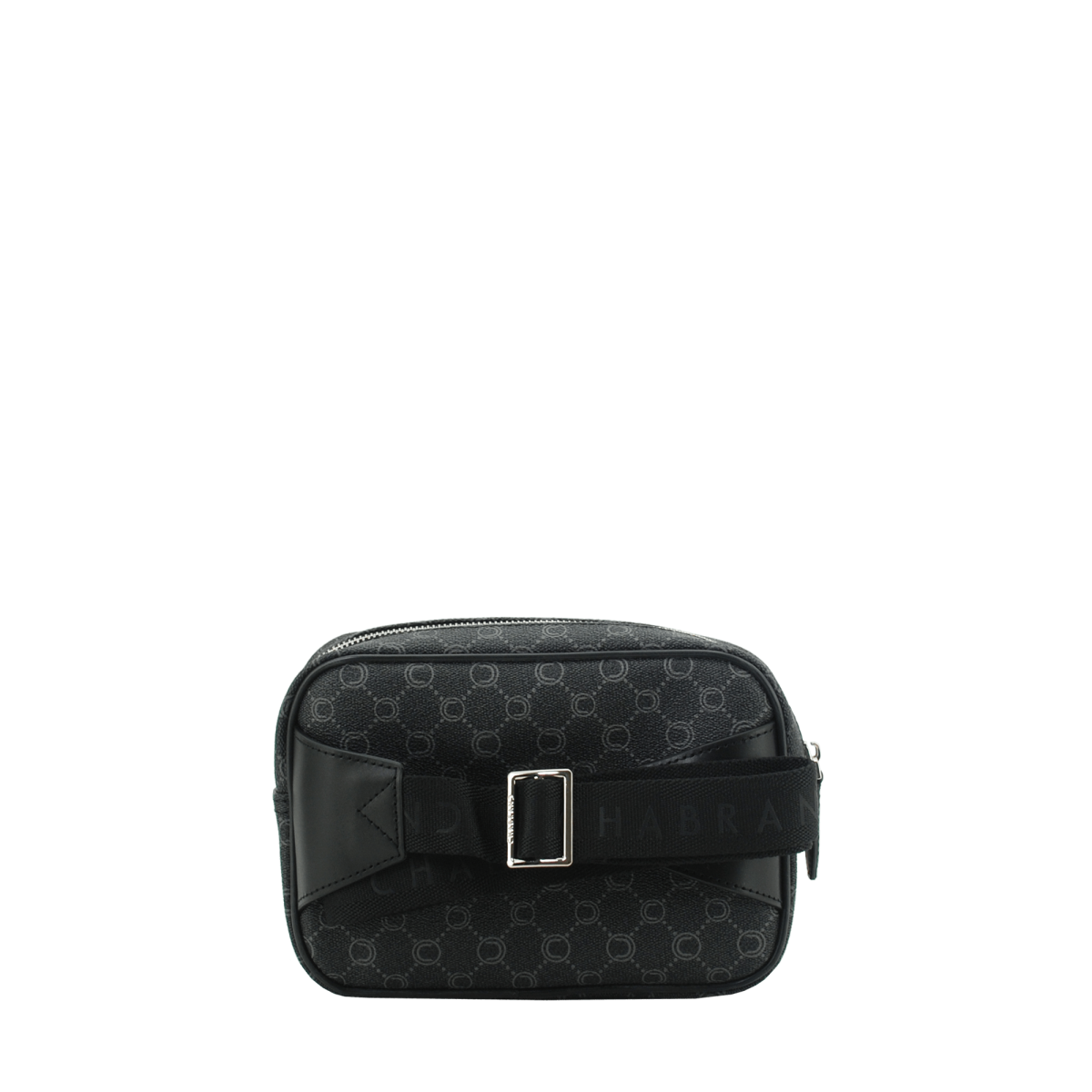 Body-bag noir en toile enduite siglée garnie cuir Chabrand 85016111