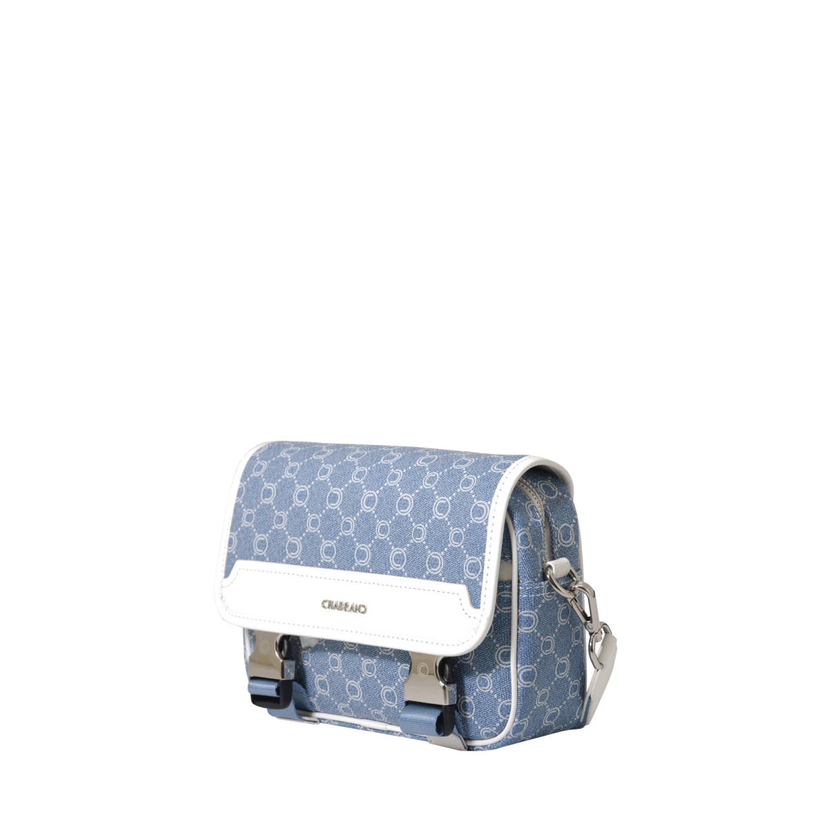 Mini-sacoche bleue en toile enduite siglée garnie cuir  Chabrand 85050718