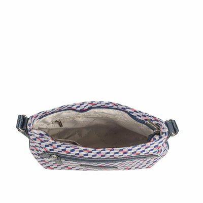 Sac besace Zippée Basic Sport Lancaster 510-30 Damier Bleu