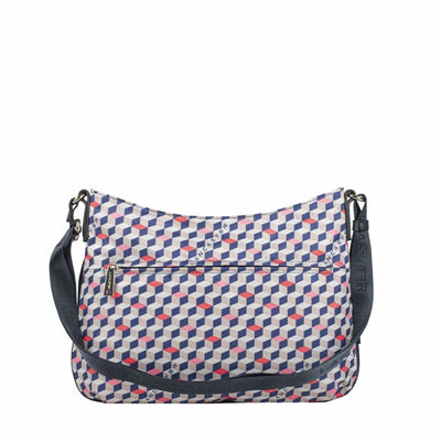 Sac besace Zippée Basic Sport Lancaster 510-30 Damier Bleu