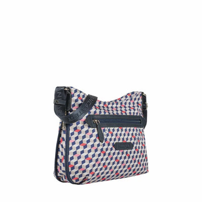 Sac besace Zippée Basic Sport Lancaster 510-30 Damier Bleu