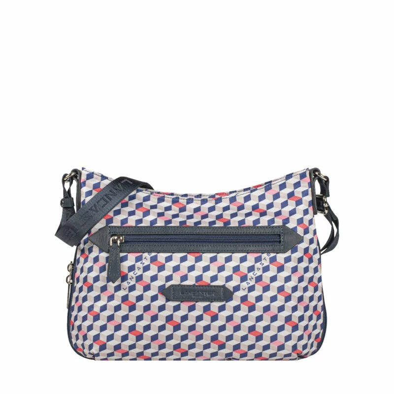 Sac besace Zippée Basic Sport Lancaster 510-30 Damier Bleu