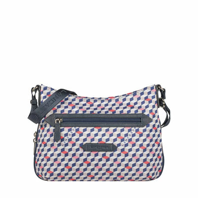Sac besace Zippée Basic Sport Lancaster 510-30 Damier Bleu