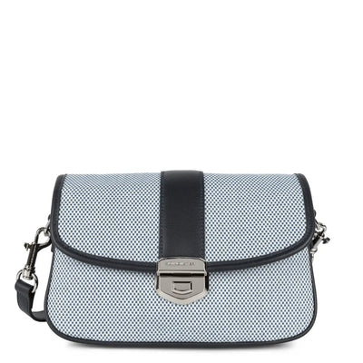 Sac trotteur A rabat avec fermoir M Canvas Fia Lancaster 531-025 Bleu Foncé