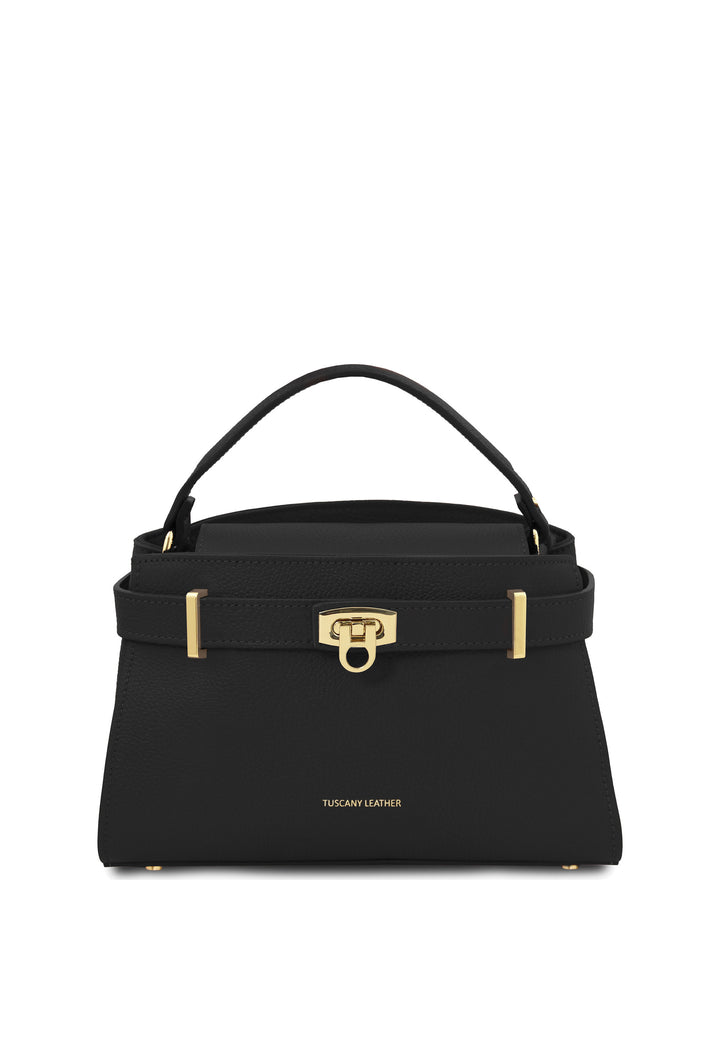 Tuscany Leather Sac Cabas Maisy Medium Noir, vue de face