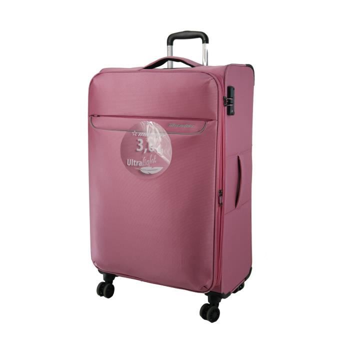 Valise Trolley Ultra legère grande taille 79 cm Trigone Metzelder Rose