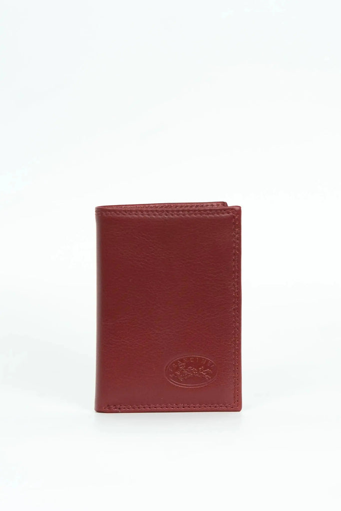 Porta tarjetas de cuero de vaqueta de hojas Francinel 37924 Rojo